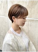 【LAGOON】コンパクト耳かけショート○マロンベージュ○20代30代