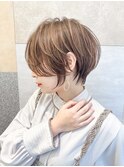 レイヤーくびれ美人ショート20代30代40代50代オリーブグレージュ