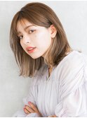 インナーカラー×切りっぱなしボブ