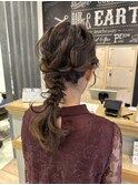 三軒茶屋_ヘアアレンジ_ヘアセット_編み込み_編みおろし_小顔