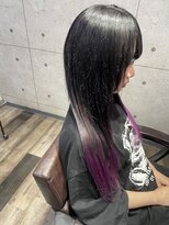 ルフレ 新宿歌舞伎町店(Reflet)&nbsp;エクステ付けたままカラー/グラデーション/ブラック/パープル