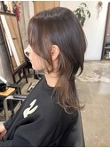 ツヤ髪スタイルニュアンスカラーショートボブセンターパート
