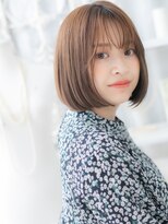 モッズヘア 越谷(mod's hair)&nbsp;暖色系カラー前下がり切りっぱなしミニボブh3越谷20代30代40代
