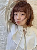 暖色カラーと外ハネボブウルフ