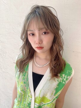 オーロ 西大寺店(ORO) ミルクティーベージュの可愛いセミロング