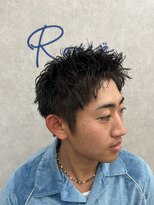 ローム 北花田店(Rome)&nbsp;スペインカールセンターパートツーブロックフェードカットメンズ