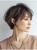 白髪ぼかしハイライト大人ショート