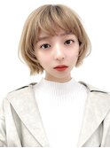 【La fith】ミニボブ×ケアブリーチ×ミルクティーベージュ