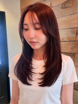トレス(TRESS)&nbsp;レイヤーカット　顔まわりレイヤー　ピンクブラウン　表参道