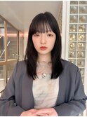 ひし形レイヤーボブハッシュ/顔周り/オリーブベージュ/渋谷