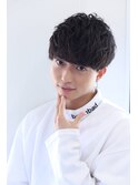 大人20代30代40代◎ MEN'SHAIRアッシュブラックマッシュパーマ