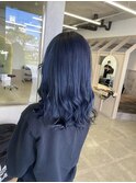 【EIGHT 小禄店】ミディアムヘア　ネイビーブルー