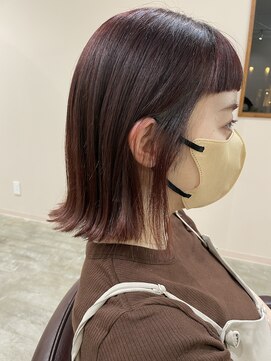 キュオンシア(CUEON. ciea) 切りっぱなしロブ×深みラベンダー