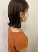 大人可愛い20代30代40代切りっぱなしボブ×モカブラウン(yu-ka)
