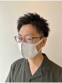 バーバー　メンズカット　ショートアップバング　眉毛サロン