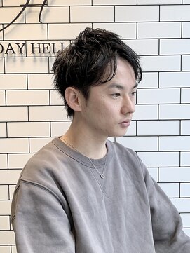 オールデイハローズ 京都駅前店(ALL DAY HELLO`S) 束感ナチュラルショート【京都駅】30代ニュアンスモテパーマ