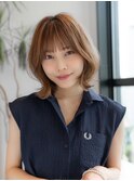 韓国レイヤーボブくびれミディアムナチュラルカラー似合わせ