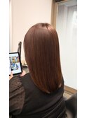切りっぱなしボブ/エアリーロング/美髪/ピンクブラウン/ショート