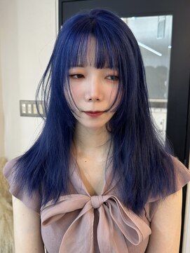 ヴェルデ(Verde) ネイビーブルー ダブルカラー ハイトーン ケアブリーチ