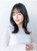 韓国レイヤー顔周りカット透明感カラー髪質改善艶髪シースルー