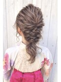 浴衣×カワイイ×編みおろし/髪質改善/ヘアアレンジ/ヘアセット