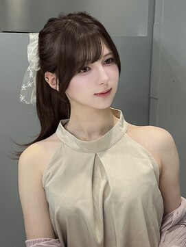 ノク 渋谷(nok) フェイスレイヤー 小顔くびれヘア シースルーバング透明感カラー