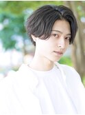 刈り上げなし前下がりセンターパートナチュラルマッシュ