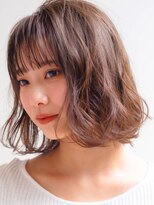 シースルーバング　ミディアムボブ