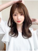 大人かわいい小顔韓国風ヨシンモリベージュカラーデジタルパーマ