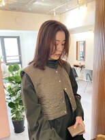 トワ(toi)&nbsp;オレンジブラウン×ミディアムヘア【横浜/横浜駅】