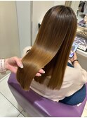 京都美容室 髪質改善 レイヤーカット ブリーチなし 透明感カラー