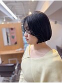 ミニボブ/サイドバング/ボリュームダウンパーマ