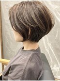 ショートボブ×ナチュラルハイライト【岡本/芦屋/三宮】