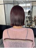 #切りっぱなしボブ #パープルビンク