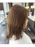ナチュラルレイヤー　ポイント縮毛矯正