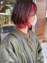 ラック 津田沼(LUCK)&nbsp;インナーカラー/大人ガーリー/似合わせカット/ブリーチ/レッド