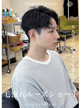 ディータ(Dita) 毛流れルーズスパイラルかきあげ短髪ショート大宮メンズパーマ