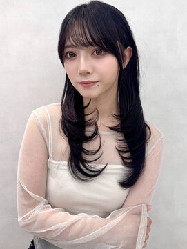 アッシュ 新杉田店(Ash) 新杉田レイヤーカット韓国ダブルカラー顔周り前髪カットボブ