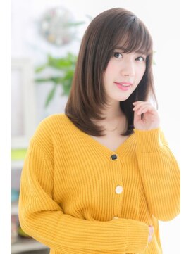 ミック ヘアアンドメイク アップ 駒込店(miq Hair&Make up) しっとり暖色系カラー＊小顔艶カラーレイヤーミディアム