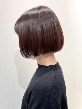 アッシュ 祐天寺店(Ash) 艶々なオレンジベージュのコンパクトミニボブ