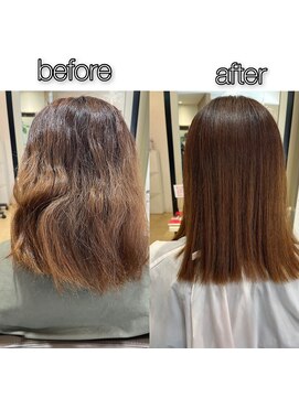 シオ ヘアー デザイン(Sio. hair design) 縮毛矯正ビフォーアフター