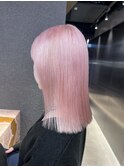 切りっぱなしボブ/エアリーロング/美髪/ピンクブラウン/栄