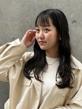 ミチオ ノザワ ヘアサロン ギンザ(Michio Nozawa HAIR SALON Ginza) ★暗めブルーアッシュ◎波巻きレイヤー、薄め前髪