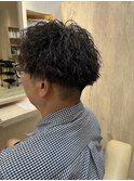 メンズ束間波巻きスパイラルパーマツイストスパイラルパーマ