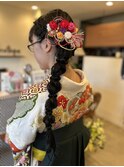 サイドの編みおろしアレンジ