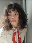 デジタルパーマミディアムロング前髪カット_ba556101