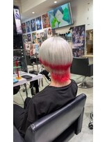 トーキョー オタクヘアー(TOKYO OTAKU HAIR)&nbsp;CrazyRaccoon だるまいずごっど/推しカラー/ホワイト/赤/裾