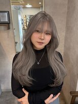 RIENS aura髪質改善&ブリーチ&レイヤー【リエンスオーラ】【2月2日NEWOPEN(予定)】 【RIENS aura】グレージュ×植田亜優