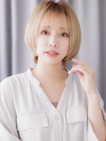 カバーヘア ブリス 川口(COVER HAIR bliss)&nbsp;透明感ハイトーンカラー金髪ブロンドマッシュボブZ川口20代30代