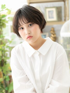 カバーヘア ブリス 大宮西口(COVER HAIR bliss) マッシュショート/ニュアンスパーマ/ダークアッシュ/透明感g